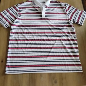 Callaway mens short sleeve polo size XL blue red striped